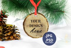 Wood Ornament Mockup PSD, White & Black Wood Ornament Mockup Product Image 3