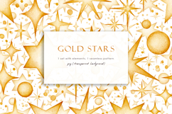 Shiny Christmas decoration gold stars, dots, glitter Product Image 1