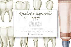 Realistic watercolor teeth Product Image 1