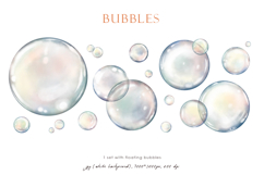 Watercolor air soap floating bubbles Product Image 2
