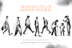 Watercolor black ink silhouettes of human figures Product Image 2