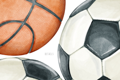 Watercolor football and basketball balls Product Image 3