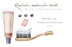 Realistic watercolor teeth Product Image 3
