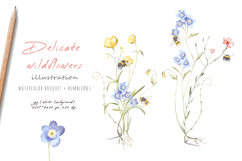 Watercolor simple elegant wildflowers in pastel colors Product Image 3