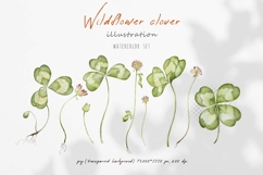 Watercolor wildflower clover and bumblebees. Patrick's day Product Image 3