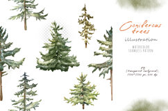 Watercolor coniferous trees - spruce, pine Product Image 3