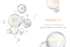 Watercolor air soap floating bubbles Product Image 4