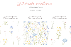Watercolor simple elegant wildflowers in pastel colors Product Image 4