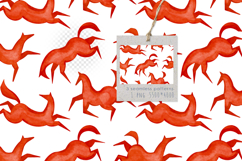 Chinese New Year 2026 - watercolor red horses and stars Product Image 4