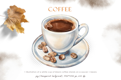 Watercolor roasted coffee beans, cup of americano, clipart Product Image 5