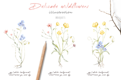 Watercolor simple elegant wildflowers in pastel colors Product Image 5