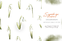 Watercolor snowdrops flowers, beautiful spring illustration Product Image 5