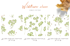 Watercolor wildflower clover and bumblebees. Patrick's day Product Image 6