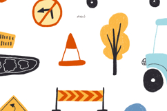 Childish style vehicles. Hand drawn cars for boys Product Image 7