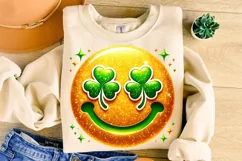 St Patrick's Day Smiley Face PNG, Lucky Day PNG, Shamrock Product Image 3