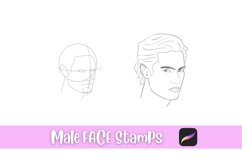 Male Face Stamps for Procreate Product Image 6