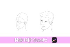 Male Face Stamps for Procreate Product Image 4