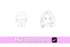 Male Face Stamps for Procreate Product Image 3