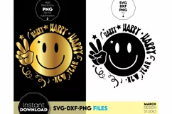 Happy New Year SVG | 2024 SVG | New Year sublimation PNG | 2 Product Image 1