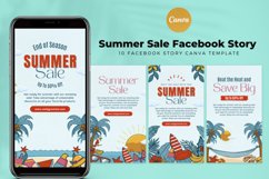 Summer Sale Horizontal Facebook Story Banner Canva Template Product Image 1