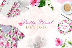 Pink Hibiscus Watercolor png Product Image 5