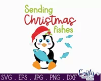 Christmas Fishes | Penguin Animal Christmas Puns Svg Design Product Image 2