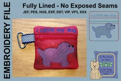 Puppy Mini Zipper Bag / Fully Lined, 4X4 HOOP Product Image 1