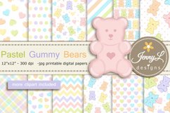 Pastel Gummy Bears Digital Papers and Clipart Product Image 1