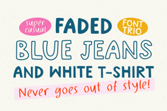 Faded Blue Jeans Handwritten Sans Outline Display Product Image 1