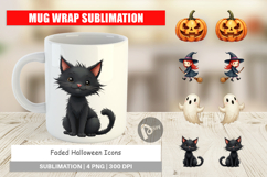 Faded Icons Mug Wrap Product Image 1