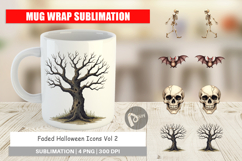Faded Icons Mug Wrap Product Image 1