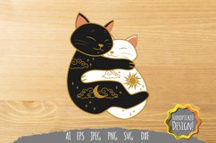 Day and Night Hugging Cat SVG Product Image 2