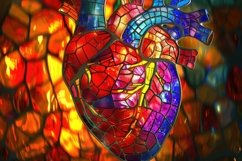 Stained Glass Heart Background Wallpaper Product Image 1
