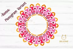 Valentine Mandala with hearts svg , valentines day decor Product Image 3