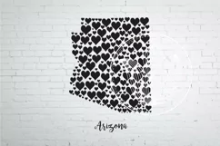 Arizona map with hearts Product Image 1