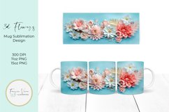3D Flowers Mug Sublimation Wrap Product Image 1