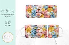 3D Flowers Mug Sublimation Wrap Product Image 1