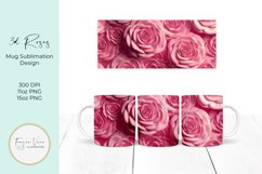 3D Flowers Roses Mug Sublimation Wrap Product Image 1