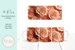3D Flowers Roses Mug Sublimation Wrap Product Image 1