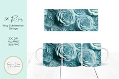 3D Flowers Roses Mug Sublimation Wrap Product Image 1