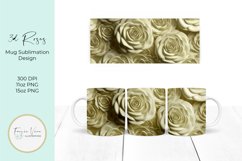 3D Flowers Roses Mug Sublimation Wrap Product Image 1