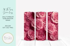3D Roses Seamless Tumbler Wrap Sublimation Design Product Image 1