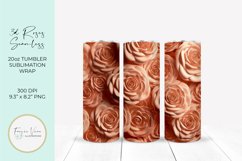 3D Roses Seamless Tumbler Wrap Sublimation Design Product Image 1