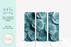 3D Roses Seamless Tumbler Wrap Sublimation Design Product Image 1