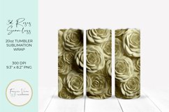 3D Roses Seamless Tumbler Wrap Sublimation Design Product Image 1