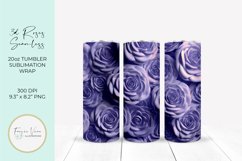3D Roses Seamless Tumbler Wrap Sublimation Design Product Image 1