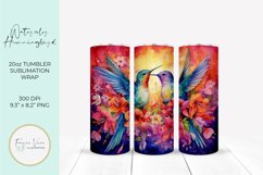Hummingbird Seamless Tumbler Wrap Sublimation Design Product Image 1