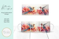 Watercolor Hummingbirds Mug Sublimation Design Product Image 1