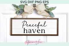 Home Sign - Peaceful haven SVG DXF PNG EPS Product Image 1