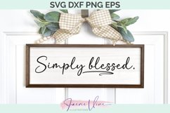 Home Sign - Simply blessed SVG DXF PNG EPS Product Image 1